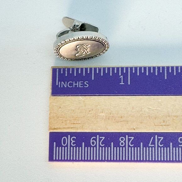 Vintage BRIAR Tie Clip Silver Tone Men Elegant Timeless Jr Oval - Picture 7 of 8